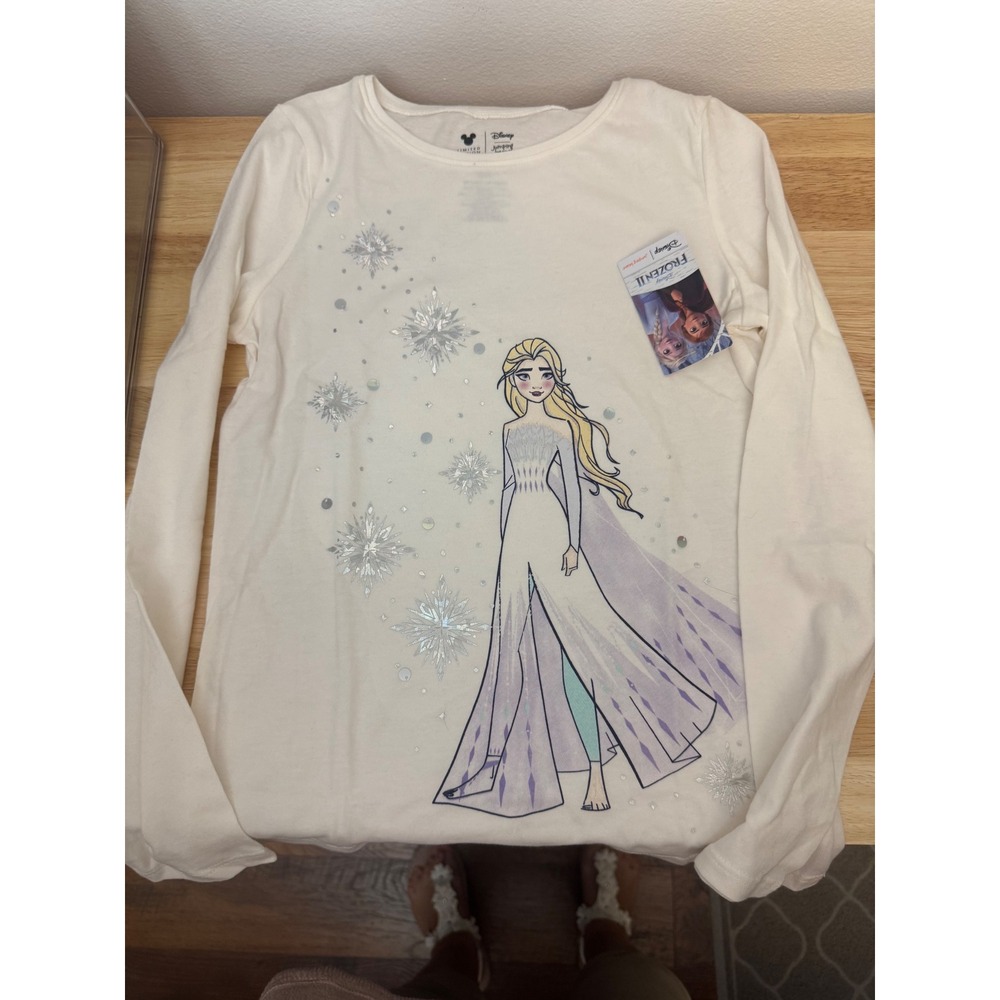 Disney Jumping Beans‎ Frozen 2 Elsa Long Sleeve Graphic Tee Girls SZ 8 NWT (A)